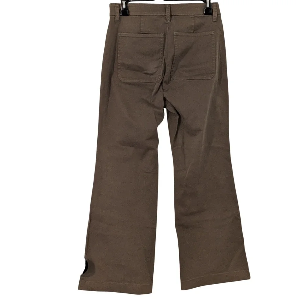 J.Crew Charley Kick Out Crop High Rise Wide Leg Pants Olive Green Size  26 NWOT